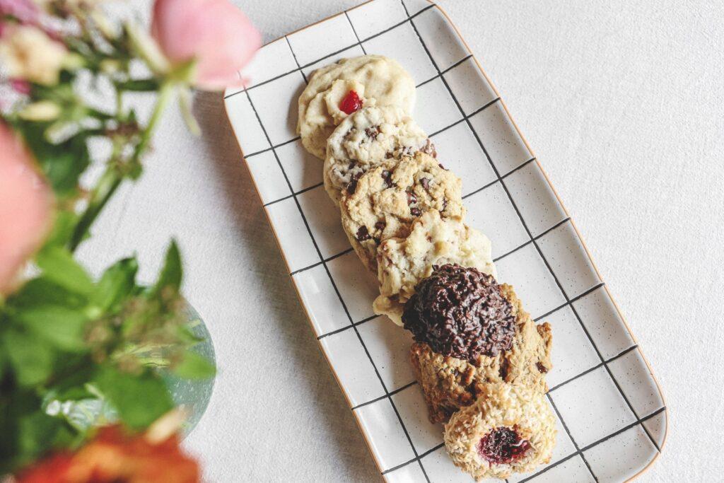 A selection of cookies on a plate